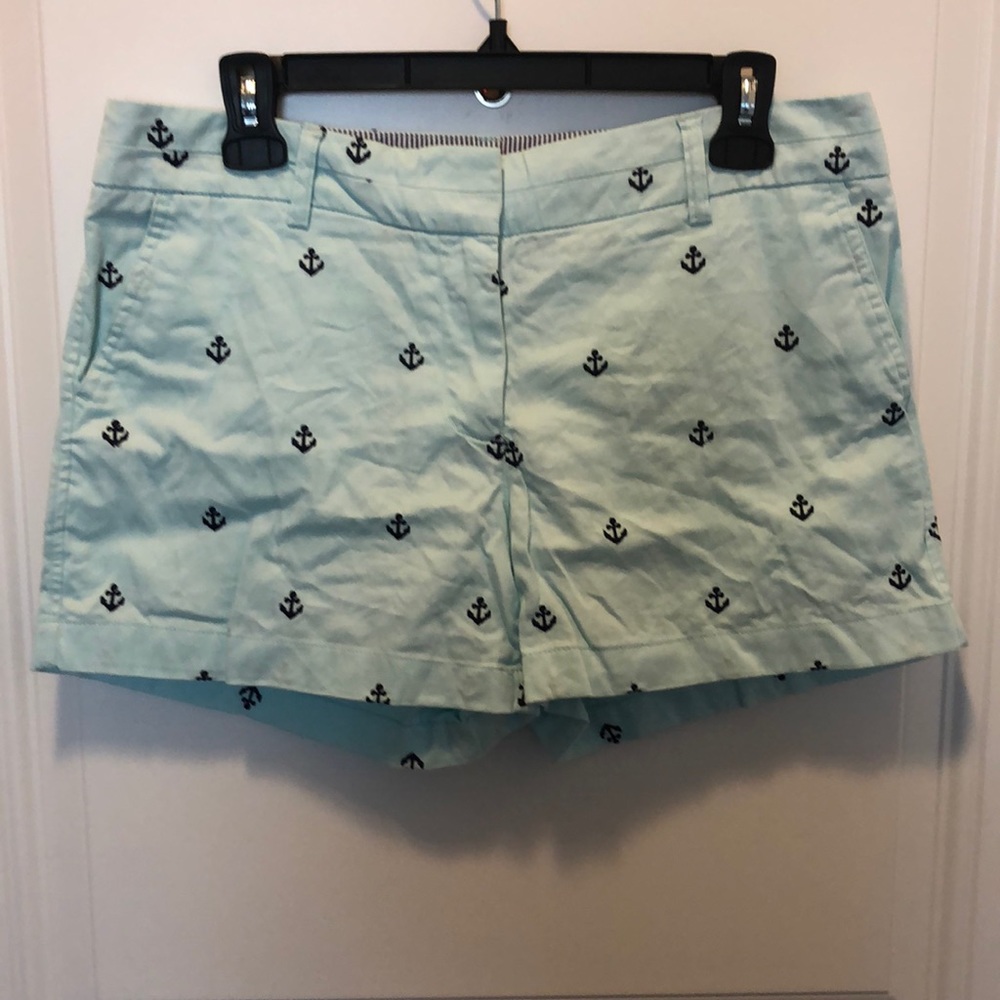 So so cute shorts. Mint colored with navy anchors. - Picture 1 of 4